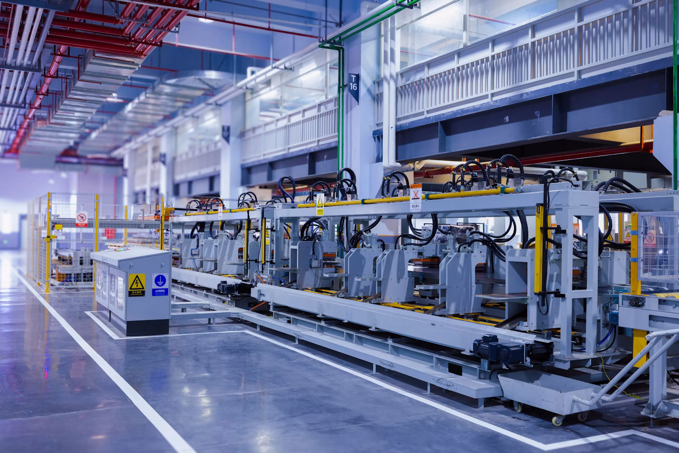 Precision industrial machinery in a modern manufacturing facility